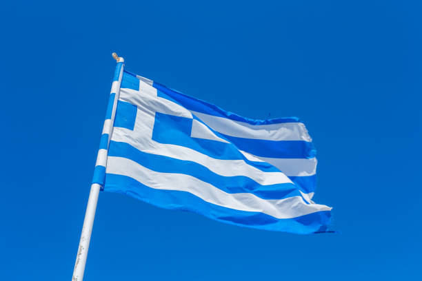 istock Greek flag in the wind 899769114