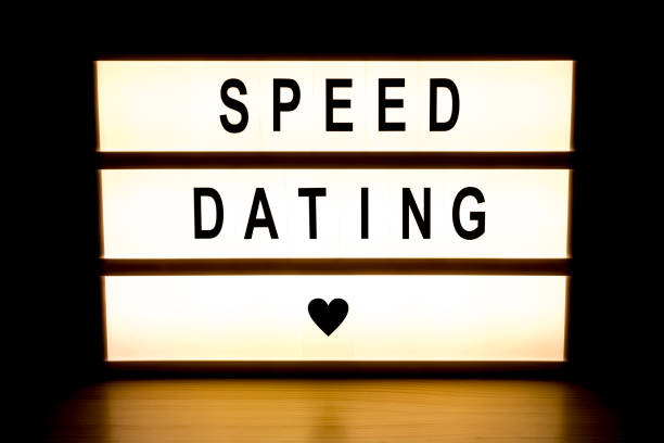 istock Speed dating light box sign board 899769222