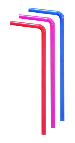 istock Colorful straw isolated on white background 899779396