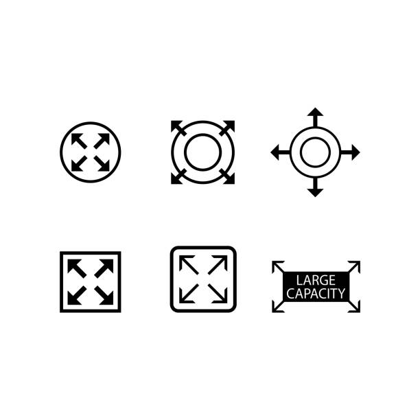 große kapazität-symbol, symbol zu erweitern - breit stock-grafiken, -clipart, -cartoons und -symbole