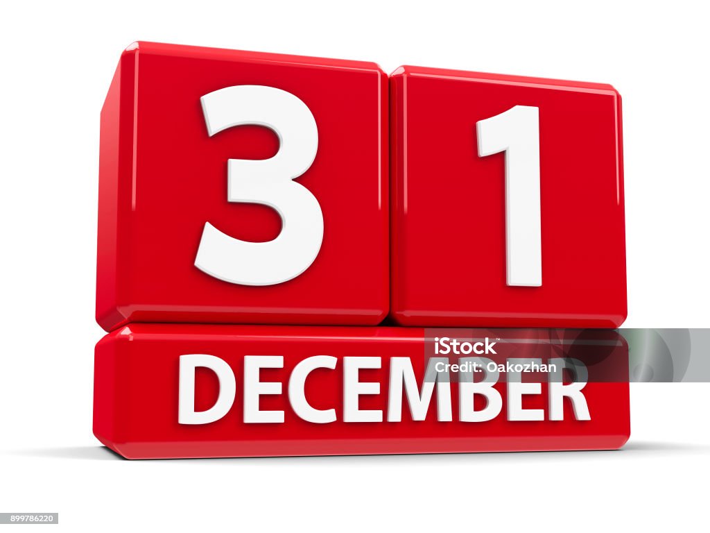 Cubi 31 dicembre - Foto stock royalty-free di Dicembre