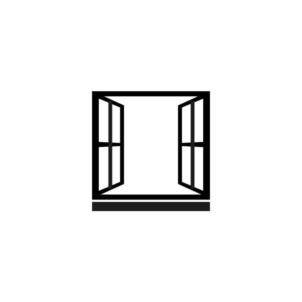 open window, vector icon Vector illustration window icons stock illustrations