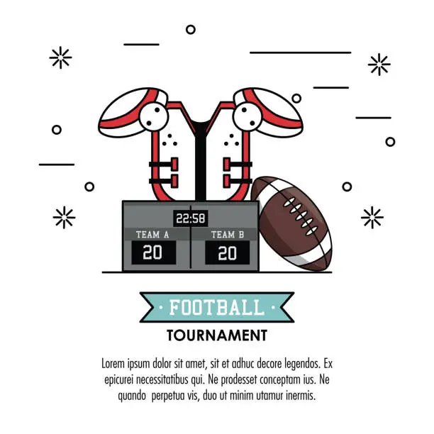 Vector illustration of American football tournament infographic