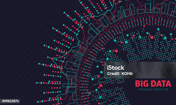 Ilustración de Resumen Datos 3d De Gran Visualización Diseño Futurista De La Infografía y más Vectores Libres de Derechos de Big Data