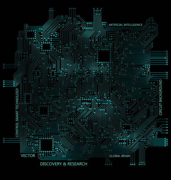 illustrations, cliparts, dessins animés et icônes de carte de circuit high tech, technologie informatique fond - carte mère