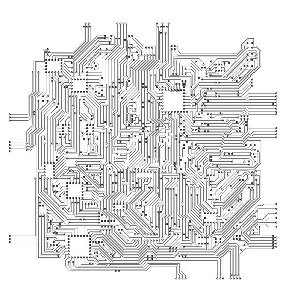 illustrazioni stock, clip art, cartoni animati e icone di tendenza di circuito. tecnologia hardware per computer elettronici - backgrounds abstract green network server