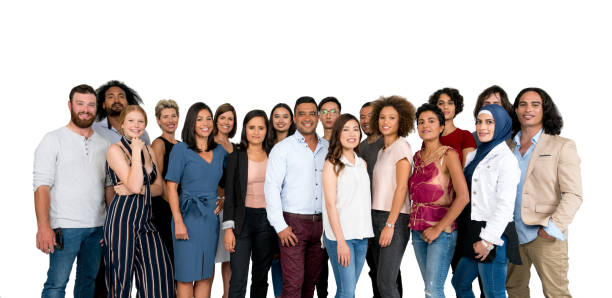 istock Large group of multi-ethnic people isolated 899827604