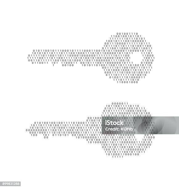 Key Made From Binary Code On White Background Stock Illustration ...