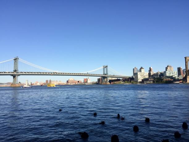 istock Manhattan bridge over East river and Brooklyn with clearly blue sky 899835500