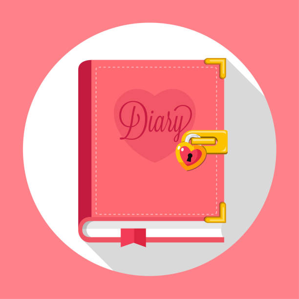 フラットなデザインの日記 - secret diary点のイラスト素材／クリップアート素材／マンガ素材／アイコン素材