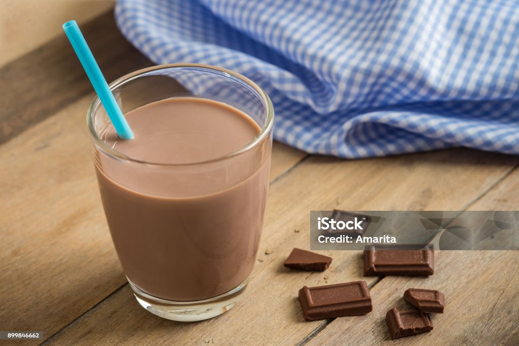 Chocolate milk in glass Chocolate Stock Photo