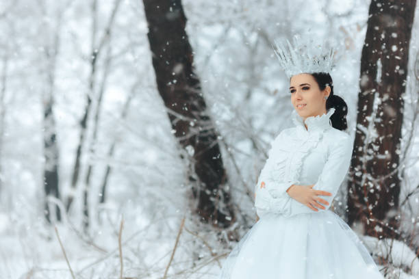 Portrait of pretty ice princess in fantasy story tale
