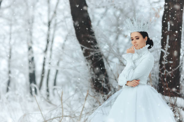 Portrait of pretty ice princess in fantasy story tale