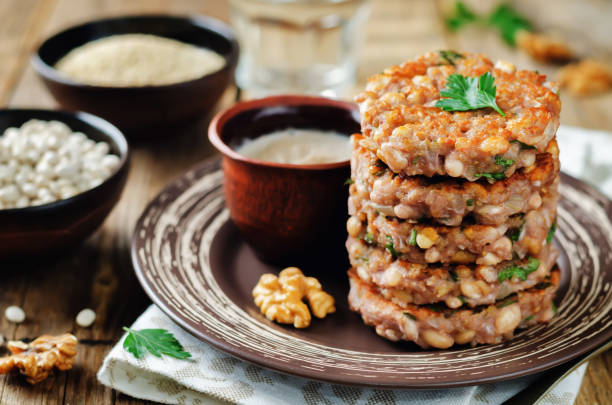 istock Quinoa walnuts White Beans Parsley Burgers 899857186