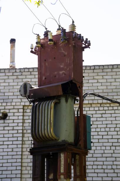 istock Old electrical transformer. Device for distribution of supply of 899864714