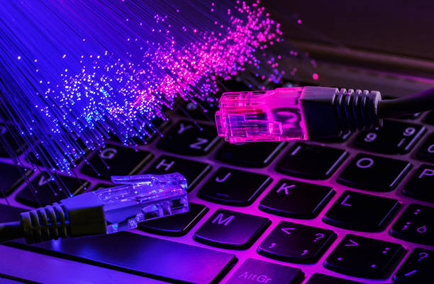 istock Fiber optics lights abstract background, fiber optical background 899869412