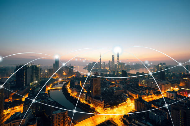 istock City network technology in Shanghai,China 899877100