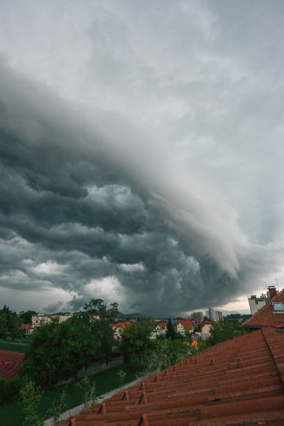 istock Supercell over town, Slovenia 899877604