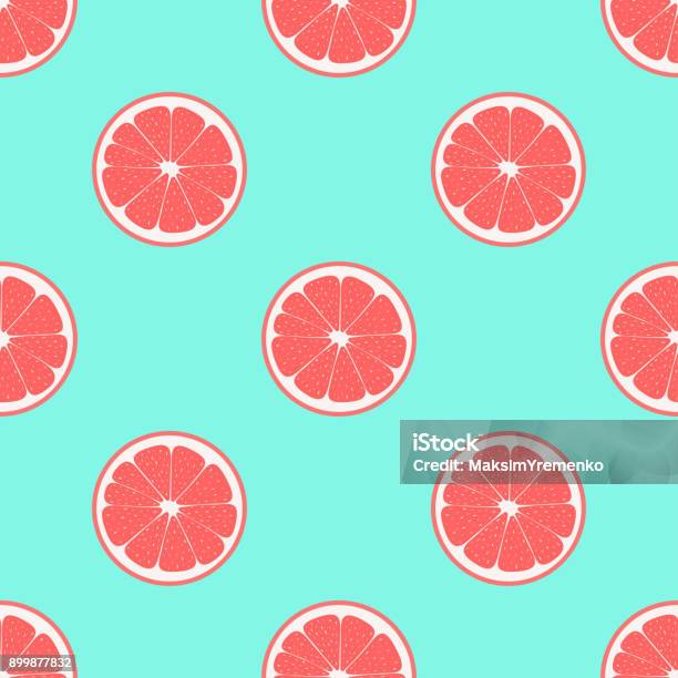 Pattern With Grapefruit Stock Illustration - Download Image Now - Grapefruit, Pattern, Backgrounds