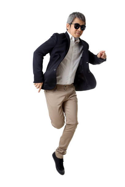 asian businessman - men businessman jumping levitation imagens e fotografias de stock