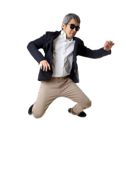 asian businessman - men businessman jumping levitation imagens e fotografias de stock