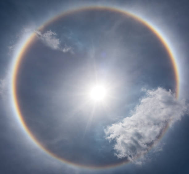 istock Fantastic beautiful sun halo phenomenon. Serenity nature. 899886070