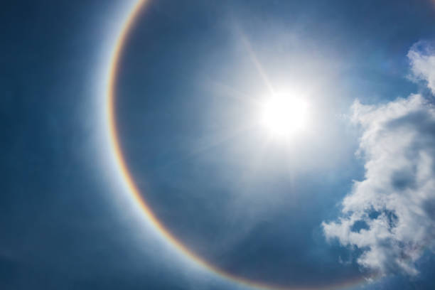 istock Fantastic beautiful sun halo phenomenon. Serenity nature. 899886148