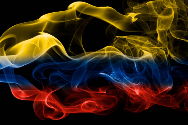 Colombia smoke flag Colombia smoke flag historical geopolitical location stock pictures, royalty-free photos & images