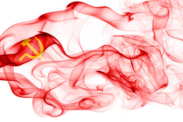 istock Communist national smoke flag 899890200