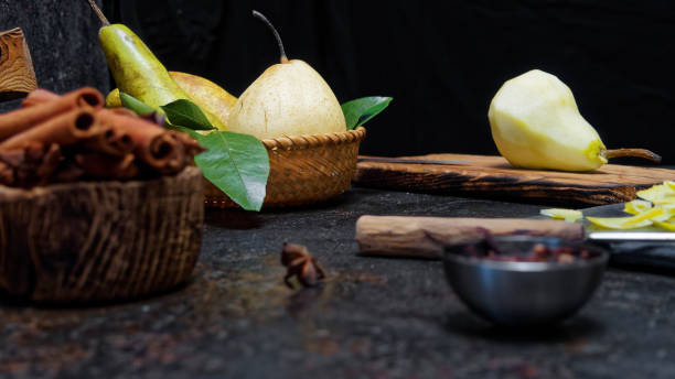 istock Cooking pears in red wine 899894160