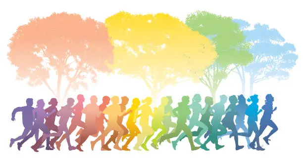 Vector illustration of Running people