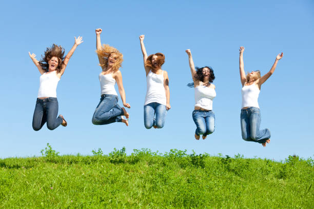 istock Beautiful girl group in the meadow 899902252