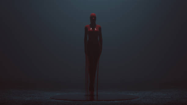 istock Floating woman covered in blood 899903148