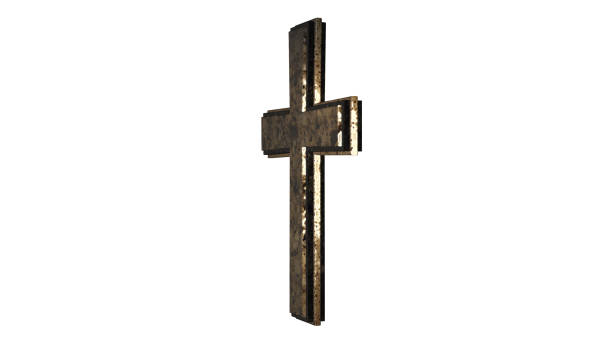 istock Christian Cross Isolated on White Background 3D Rendering 899905352