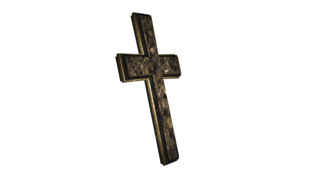 istock Christian Cross Isolated on White Background 3D Rendering 899909422