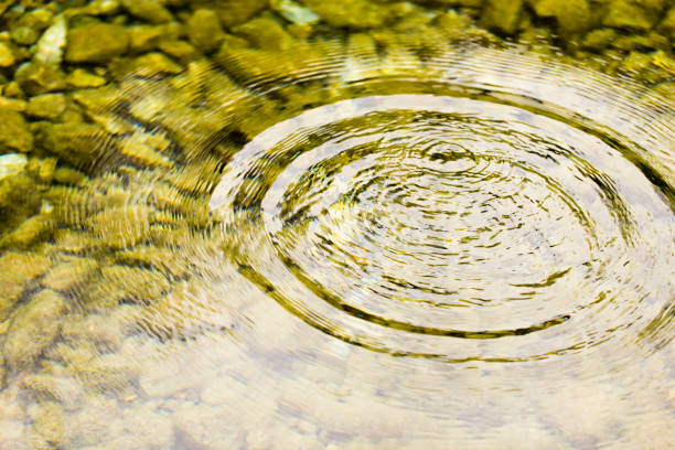 istock Circles on the smooth surface of the water on the river 899913290