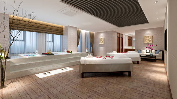 istock 3D Render of luxury spa and massage room 899913342