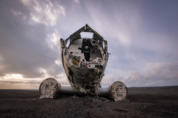 istock Frontal view of the iconic DC 3 Plane crash in Iceland 899914872