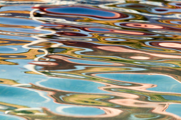Abstract background of smooth water in the pool .