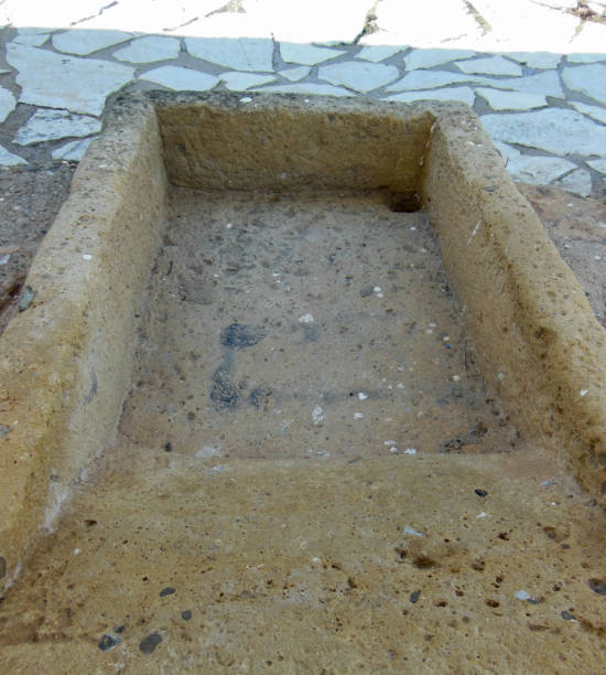 istock Ancient communal wash troughs at Piastrio-Exohori 899922792