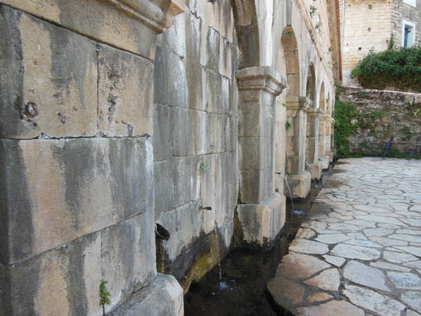 istock Ancient communal wash troughs at Piastrio-Exohori 899922800