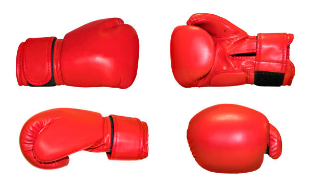 боксерские перчатки с белым черноземом - boxing glove sports glove hanging combative sport стоковые фото и изображения