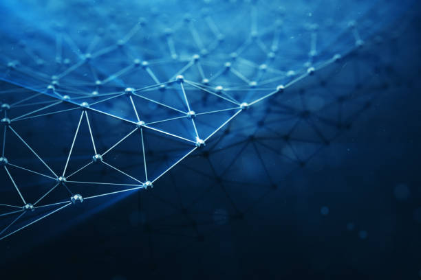 3D illustration Abstract bacgkround connection dots and lines of technology. Connection structure. Science background. Futuristic polygonal background.