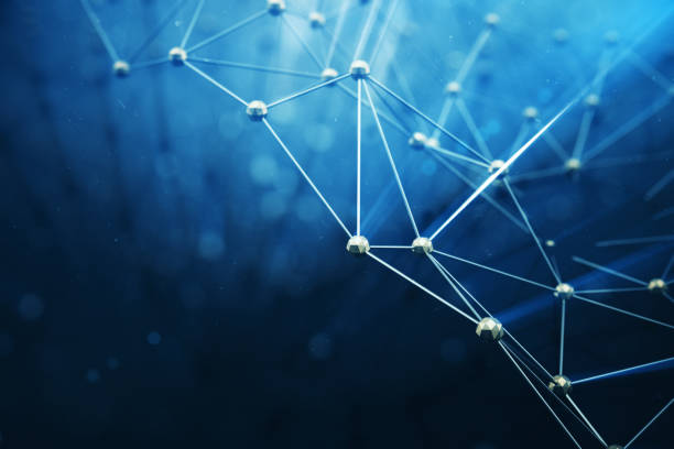 istock 3D illustration Abstract bacgkround connection dots and lines of technology. Connection structure. Science background. Futuristic polygonal background with depth of field effect, bokeh. 899927088