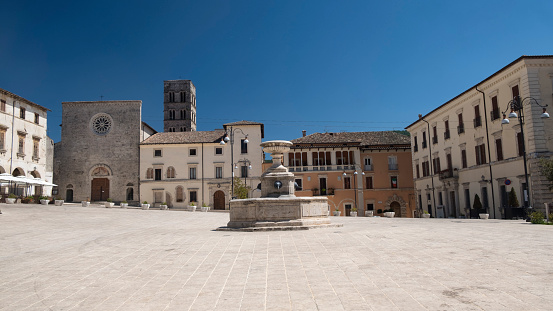 Cittaducale (Rieti, Lazio, Italy), historic town. Piazza del Popolo, the main square of the city