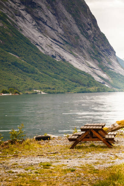 istock Camp site with picnic table in norwegian mountains 899934362