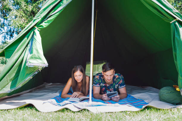 istock Lying in the tent 899939166