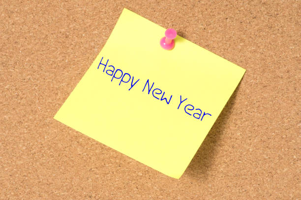 istock A note with the slogan Happy New Year 899939222
