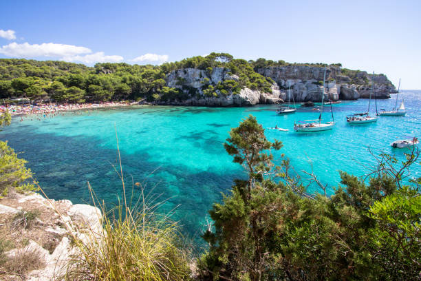 istock Boats and yachts on Macarella beach, Menorca, Spain 899939930