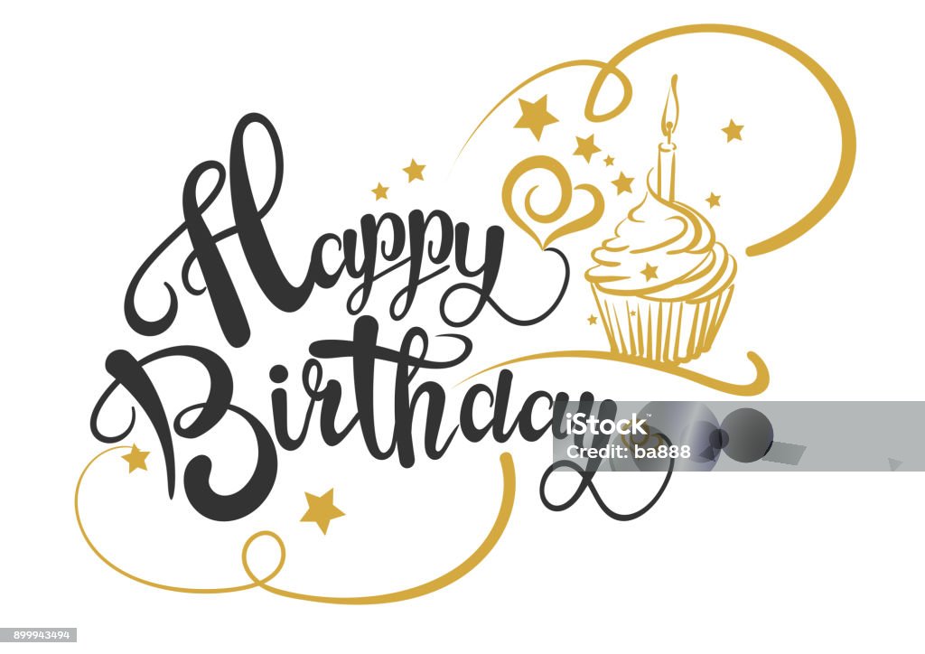 Happy Birthday Card, Vector Happy Birthday Card, Happy Birthday Text, Happy Birthday Drawing. Vector image. EPS 8 Birthday stock vector